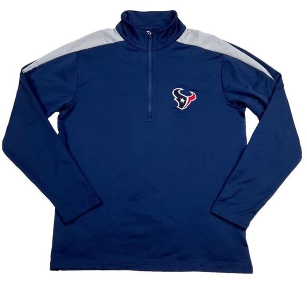 Antigua Men's NFL Houston Texans Blue Succeed Pullover Jacket 1/4 Zip Medium